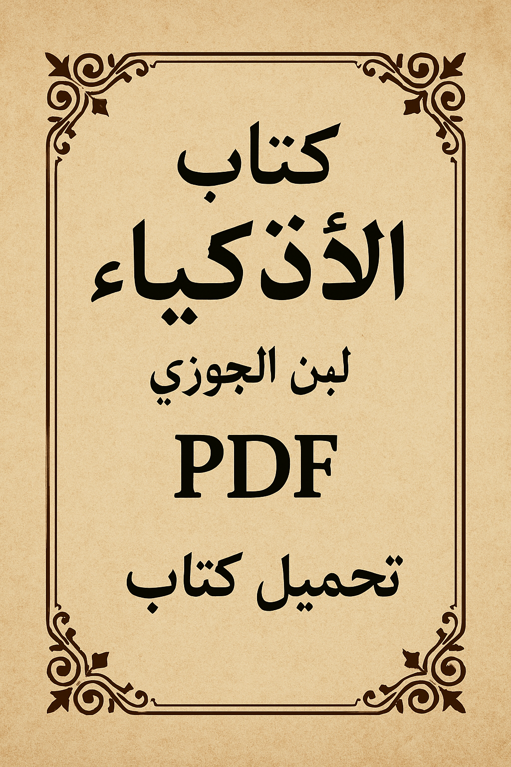 كتاب الأذكياء PDF لابن الجوزي