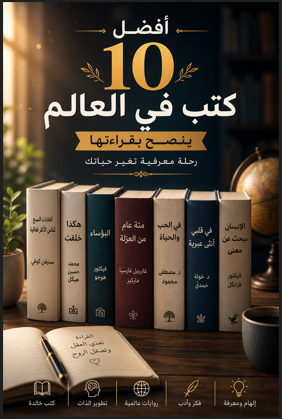 أفضل 10 كتب في العالم pdf ينصح بقراءتها